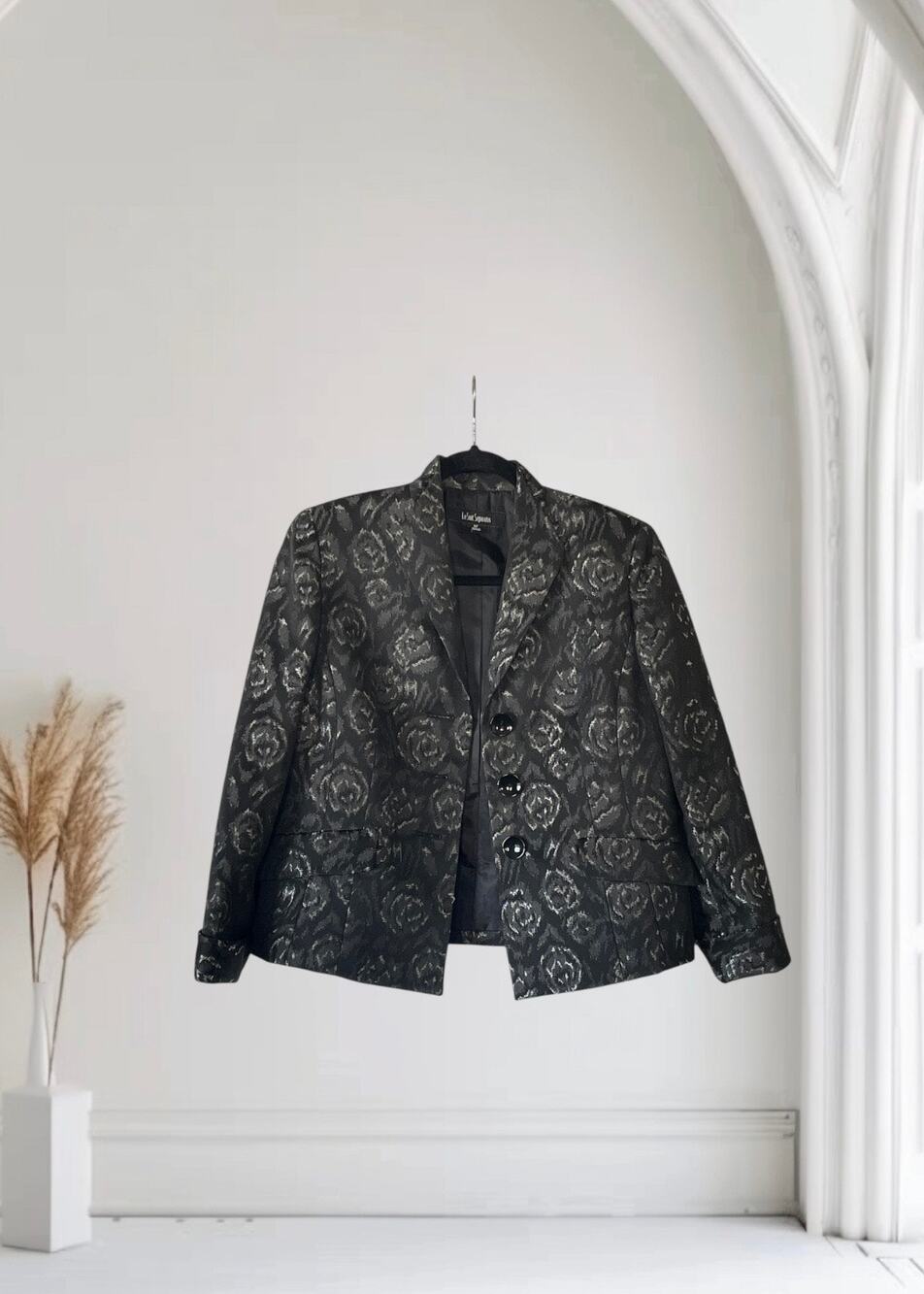 6P Le Suit Separates Blazer Floral 3 Buttons Long Sleeve